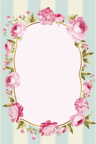 镜子圆圈玫瑰花卉花店促销海报背景
